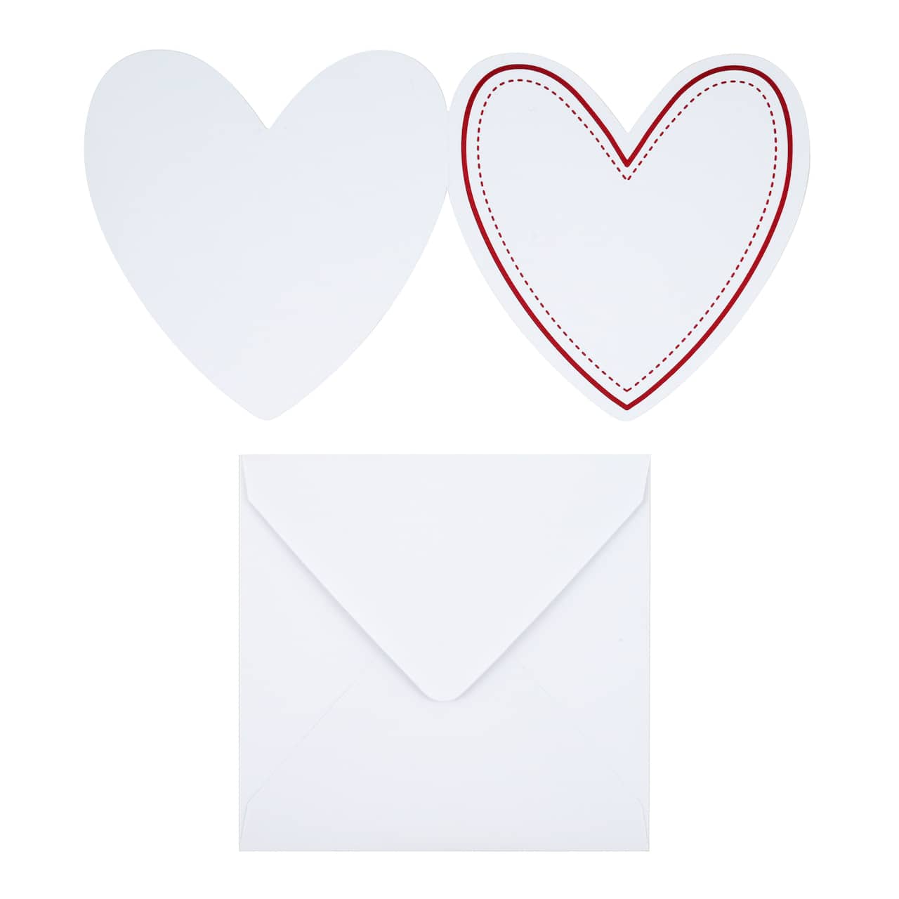 3.8 x 4 Stitched Heart Cards & Envelopes by Recollections™, 24ct.